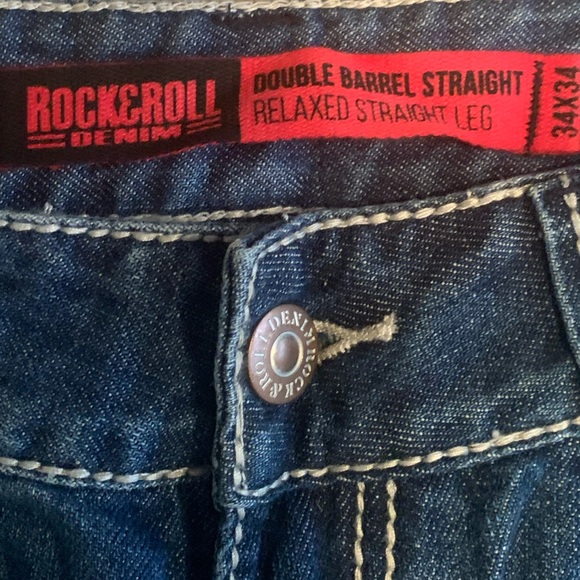 Rock & Roll Denim Straight Leg Denim Jeans Size 34 x 34 - Picture 3 of 3